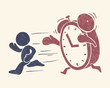 Vector: Vintage conceptual illustration of „time is running out“ Vintage conceptual illustration of „time is running out“