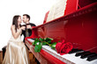 red rose on piano red rose on piano