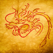 Dragon on grunge old paper, 2012  year of dragon