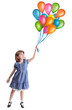 Photo: Little girl with colorful balloons Little girl with colorful balloons