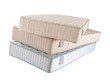 three mattresses isoltad on white background
