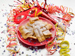 carnival fritters on red dish over steel table carnival fritters on red dish over steel table