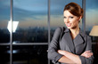 business woman in modern glass interior business woman in modern glass interior