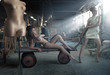 Two charming beauties in an old factory