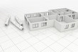 Illustration: Grundriss Erdgeschoss mit Bauplänen Grundriss Erdgeschoss mit Bauplänen