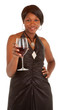Woman Serving a Glass of Red Wine