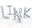 Link Metal Chain Links Connected in Word