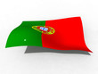 3d illustration of the Portugal flag that waves with wind 3d illustration of the Portugal flag that waves with wind