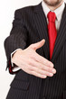 business man with an open hand