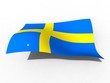 Sweden flag that waves with wind Sweden flag that waves with wind