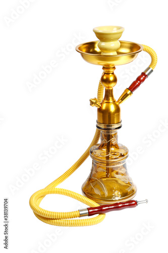 Foto: Yellow Hookah on the white background. (isolated) Yellow Hookah on the white background. (isolated)