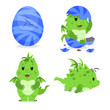 Vector: Baby dragon born Baby dragon born
