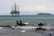 Ambas Bay with oil platform, Limbe, Cameroon