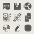 storage information set of icon vector illustration