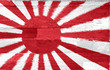 The military flag of Japan painted on old used wood