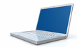 Silver netbook on white background Silver netbook on white background