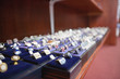 Set of hand cufflinks on display
