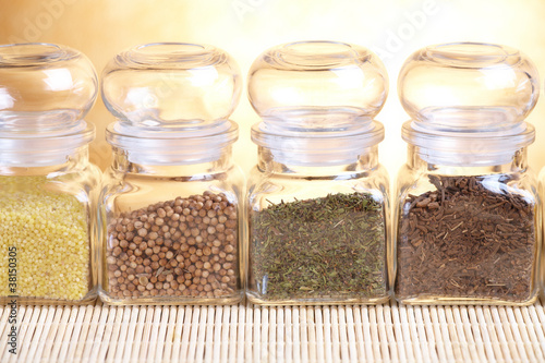 Photo: Glass jars with ingridients Glass jars with ingridients