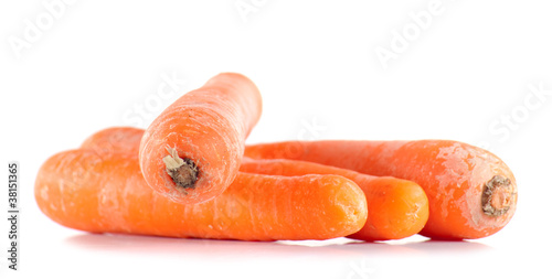 Photo: carottes sur fond blanc carottes sur fond blanc