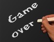 Tafel mit Hand - game over