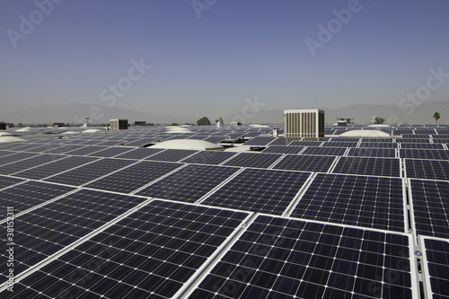 Photo: Solar panels at a solar power plant Solar panels at a solar power plant