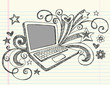 Business Laptop Computer Sketchy Doodles