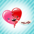 Pop-art Illustration of a cute heart made of two parts