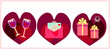 valentines symbols on the white background