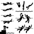 Vector: Swimming Aqua Aquatic Sport Game Icon Symbol Sign Pictogram Swimming Aqua Aquatic Sport Game Icon Symbol Sign Pictogram