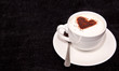 Heart shape on frothed coffee