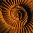 Antique snail shell close-up.