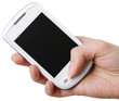 female hand holding mobile phone female hand holding mobile phone