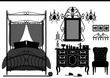 Vector: Royal Bedroom Room Old Antique Victorian Furniture Royal Bedroom Room Old Antique Victorian Furniture
