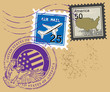 Set of air mail symbols, vector illustration Set of air mail symbols, vector illustration