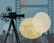 Abstract cinema background, vector illustration