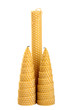 Three beeswax candles