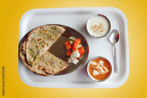 Photo: Indian paratha with stuffed aloo vegetables Indian paratha with stuffed aloo vegetables