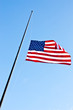 Half staff American flag