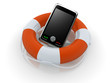 lifebelt with smartphone