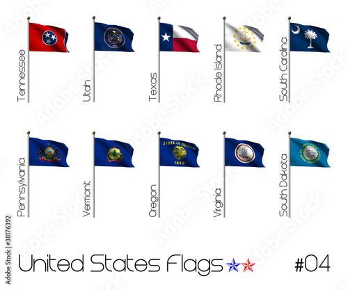 Illustration: Collection of US Flags Collection of US Flags