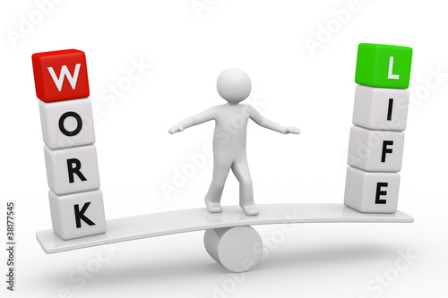 Illustration: Work-Life-Balance 3d Work-Life-Balance 3d