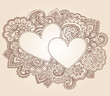 Valentine's Day Henna Love Hearts Vector