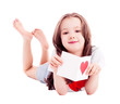 girl with a Valentine's card