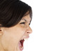 Young business women shouting.