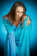 girl in a blue dress