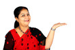 Indian woman presenting.