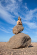stone piramid (cairn) in stone desert
