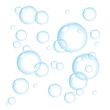 Soap bubbles on white background, vector illustration