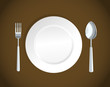 plate, fork and spoon plate, fork and spoon