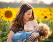 Woman breastfeeding baby